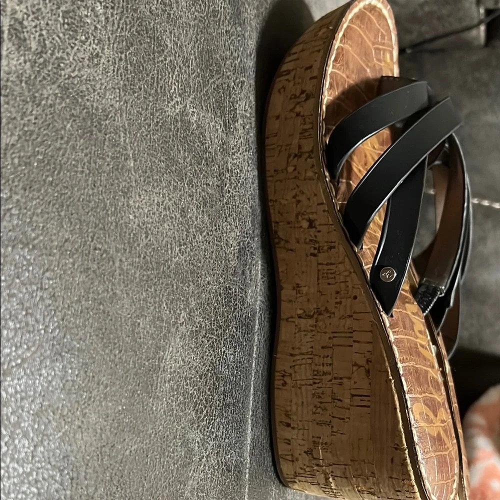 Sam Edelman Women's Black Leather Sandals - Picture 2 of 5